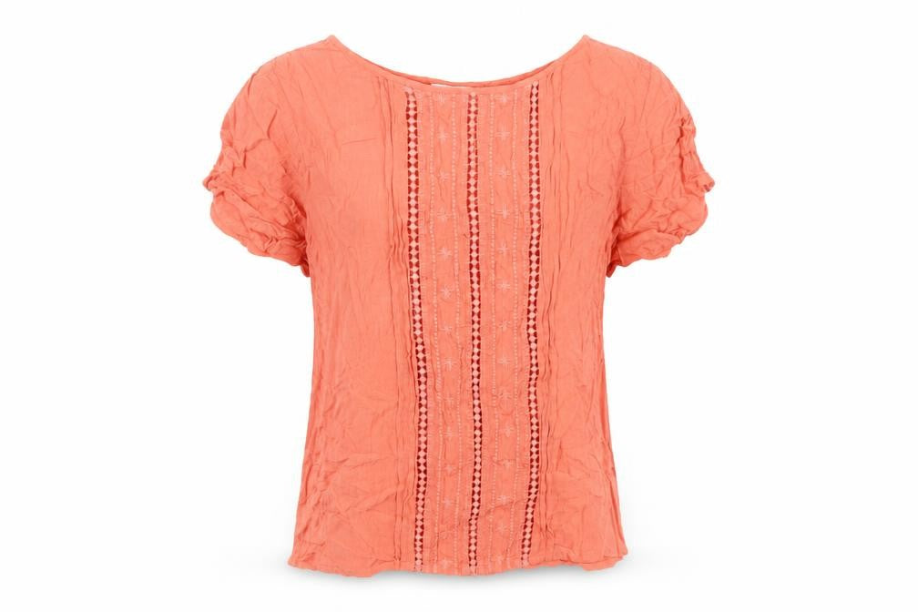 Womens UK Size 14 Cotton Traders Orange Basic Blouse