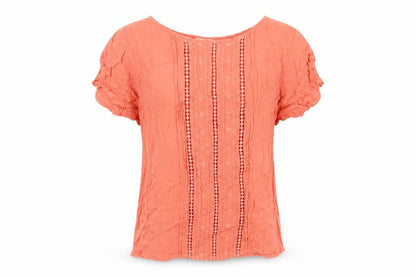 Womens UK Size 14 Cotton Traders Orange Basic Blouse