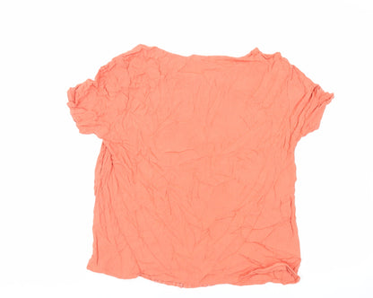 Womens UK Size 14 Cotton Traders Orange Basic Blouse