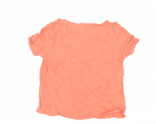 Womens UK Size 14 Cotton Traders Orange Basic Blouse