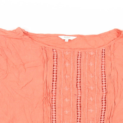 Womens UK Size 14 Cotton Traders Orange Basic Blouse