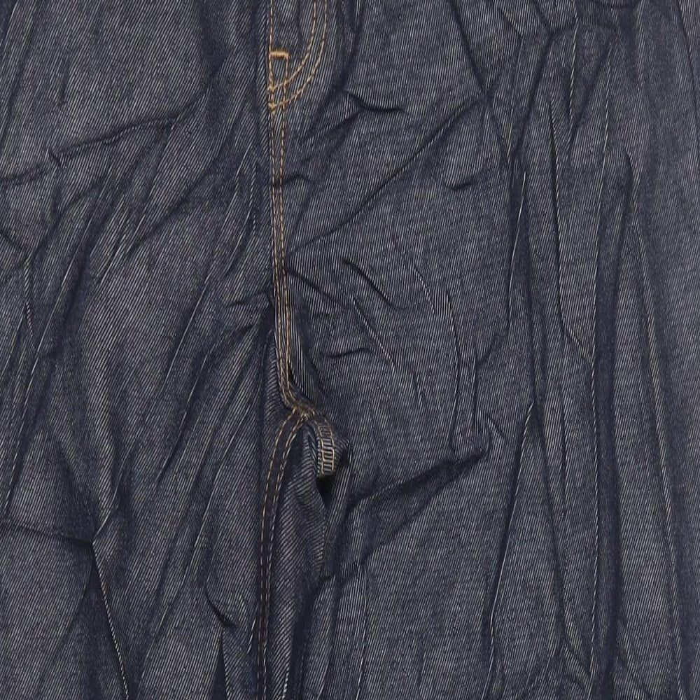 Autograph Womens Blue Cotton Straight Jeans Size 14 L28 in Regular Zip