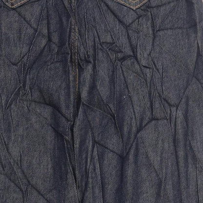 Autograph Womens Blue Cotton Straight Jeans Size 14 L28 in Regular Zip