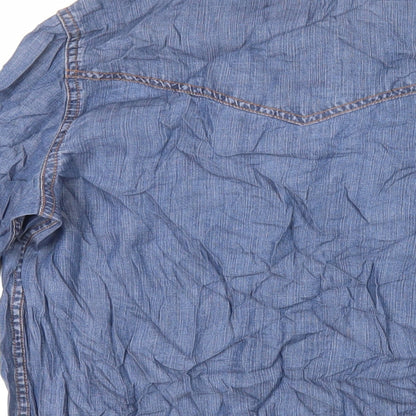 Womens UK Size 10 Marks and Spencer Blue Basic Button-Up