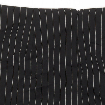 Boohoo Womens Black Striped Polyester Mini Skirt Size 12
