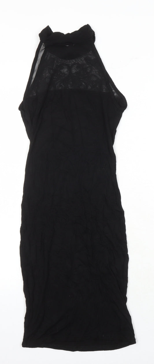 Boohoo Womens Black Polyester Pencil Dress Size 6 Mock Neck