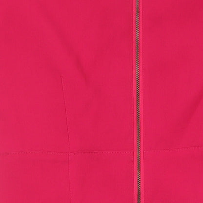 Marks and Spencer Womens Pink Houndstooth Polyester Shift Size 12 Round Neck