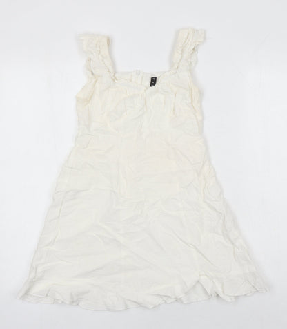 Womens UK Size 8 Zaful Ivory Tunic Blouse