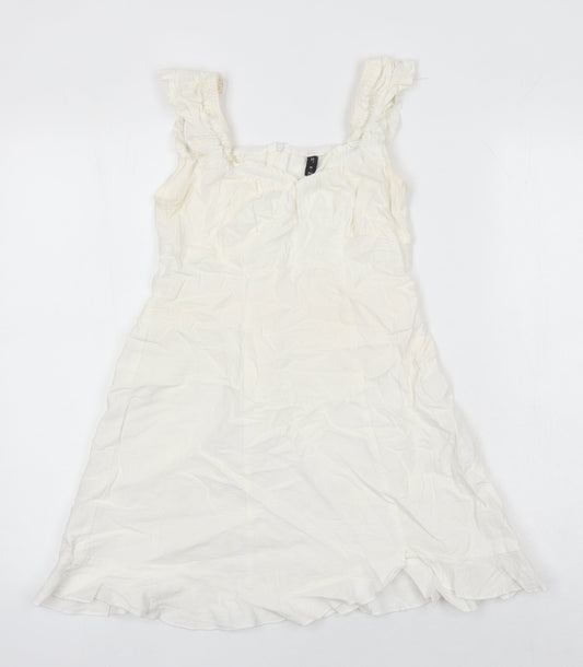 Womens UK Size 8 Zaful Ivory Tunic Blouse