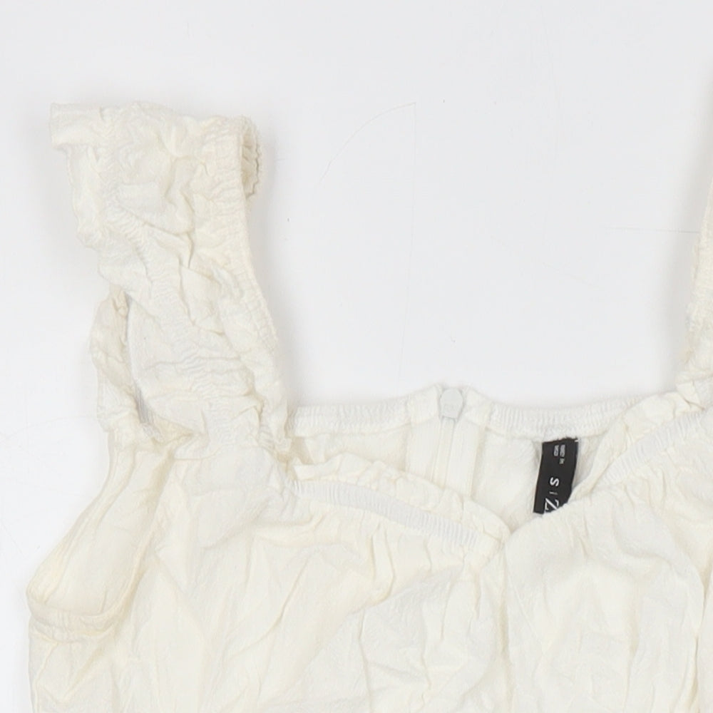 Womens UK Size 8 Zaful Ivory Tunic Blouse