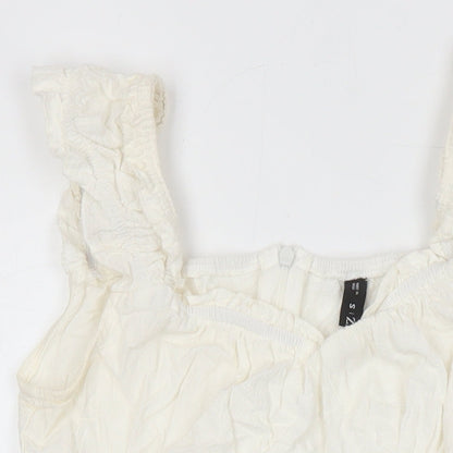 Womens UK Size 8 Zaful Ivory Tunic Blouse