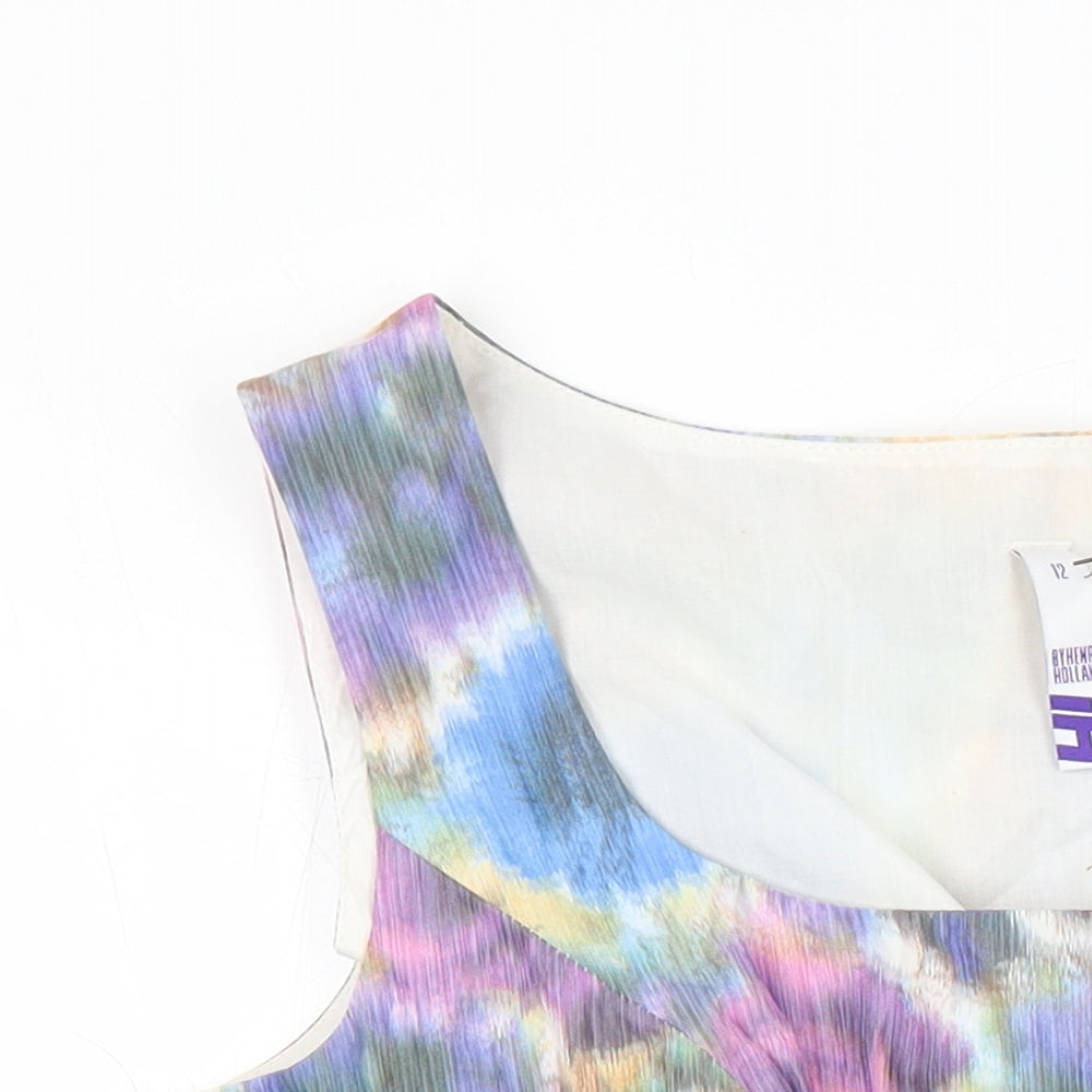 By Henry Holland Womens Multicoloured Floral Polyester Fit & Flare Size 12 Boat Neck