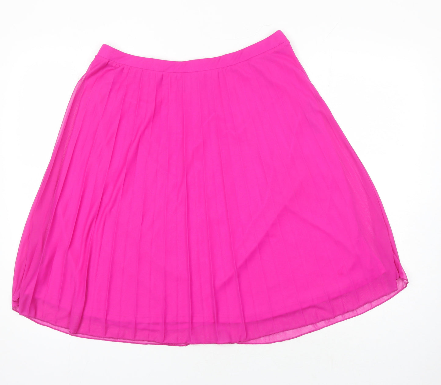 Dorothy Perkins Womens Pink Herringbone Polyester A-Line Skirt Size 12 - Elasticated Waist