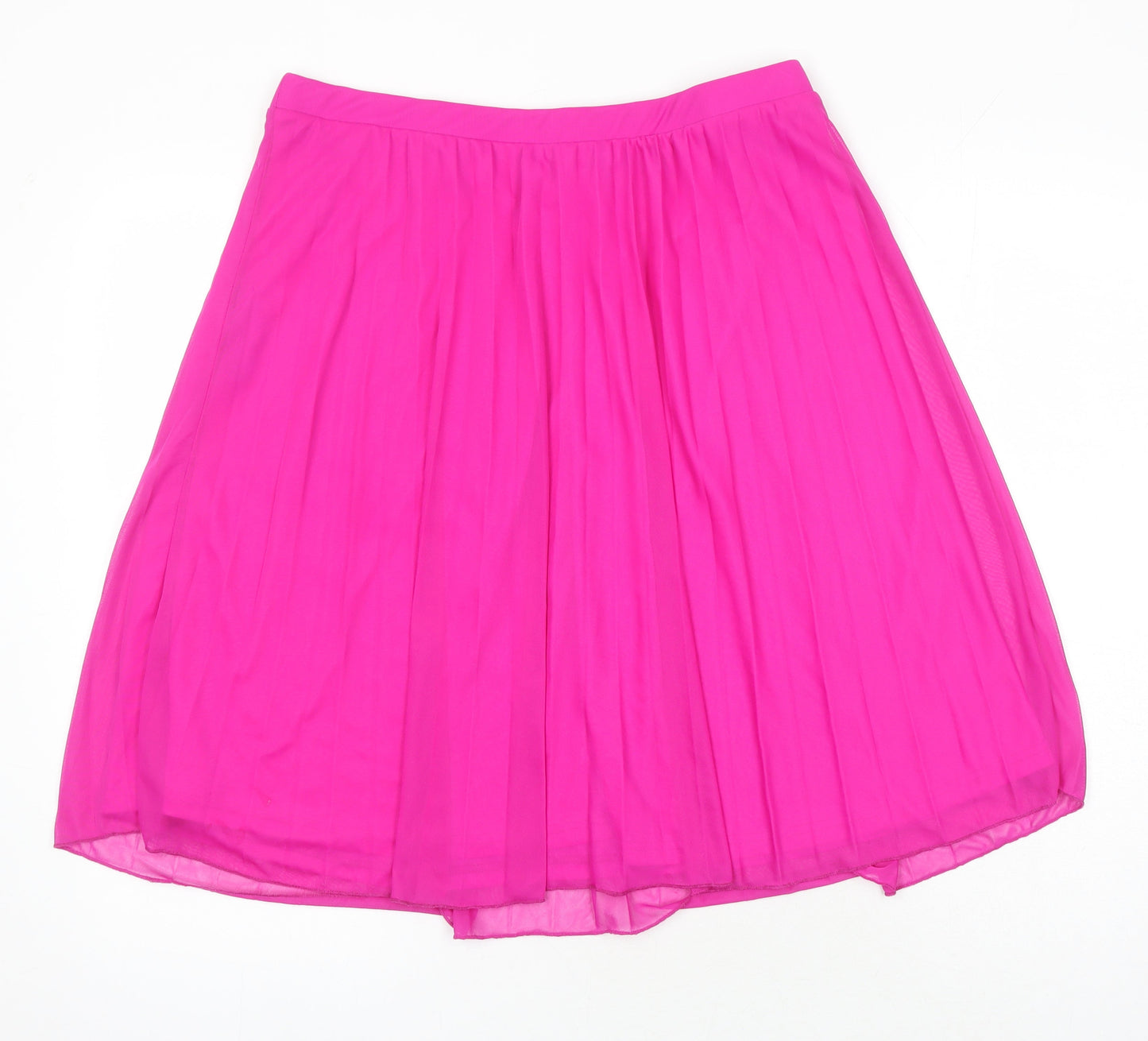Dorothy Perkins Womens Pink Herringbone Polyester A-Line Skirt Size 12 - Elasticated Waist