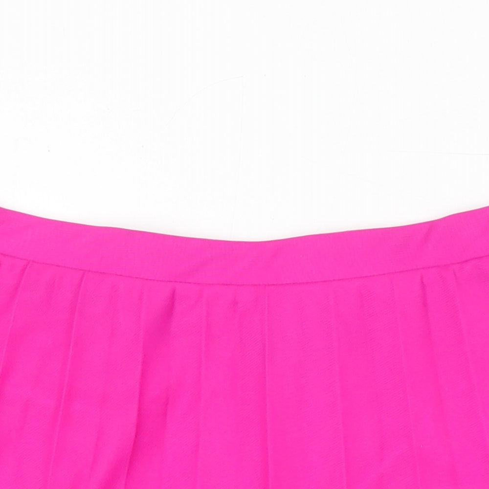 Dorothy Perkins Womens Pink Herringbone Polyester A-Line Skirt Size 12 - Elasticated Waist