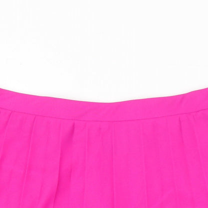 Dorothy Perkins Womens Pink Herringbone Polyester A-Line Skirt Size 12 - Elasticated Waist