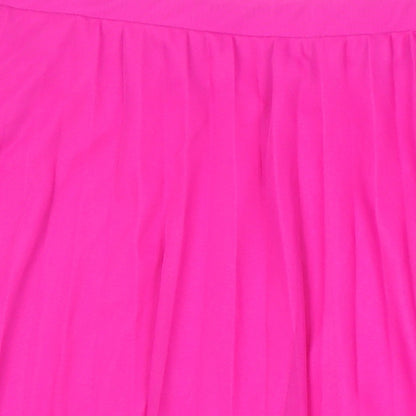 Dorothy Perkins Womens Pink Herringbone Polyester A-Line Skirt Size 12 - Elasticated Waist