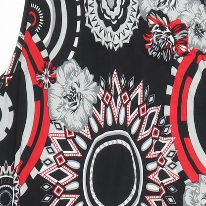 E&D Womens Multicoloured Geometric Viscose Shift Size 3XL Round Neck