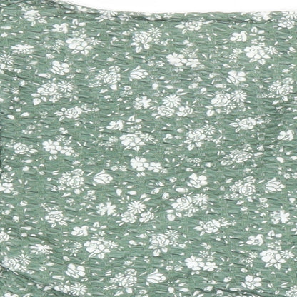 Womens UK Size 12 ASOS Green Cropped Blouse