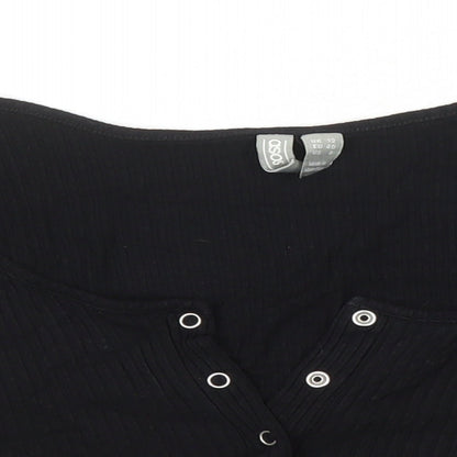 Womens UK Size 12 ASOS Black Cropped T-Shirt