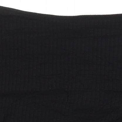 Womens UK Size 12 ASOS Black Cropped T-Shirt