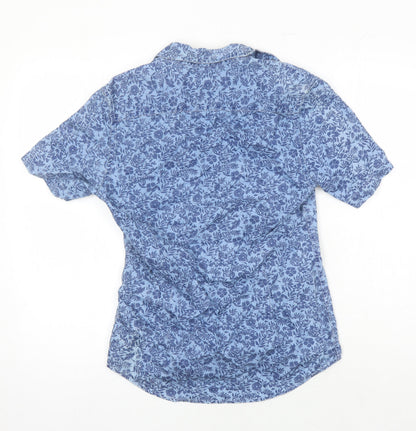 Burton Mens Blue Floral Cotton Button-Up Size XS Collared