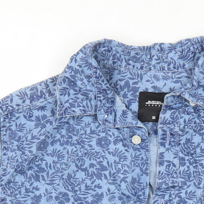 Burton Mens Blue Floral Cotton Button-Up Size XS Collared