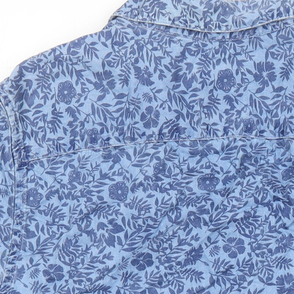 Burton Mens Blue Floral Cotton Button-Up Size XS Collared