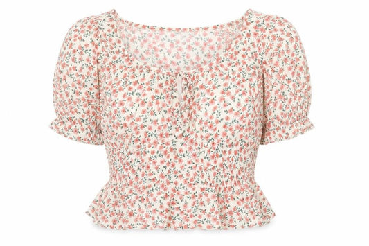 Womens UK Size 16 New Look Multicoloured Cropped Blouse