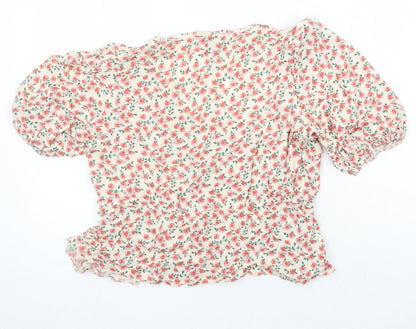 Womens UK Size 16 New Look Multicoloured Cropped Blouse