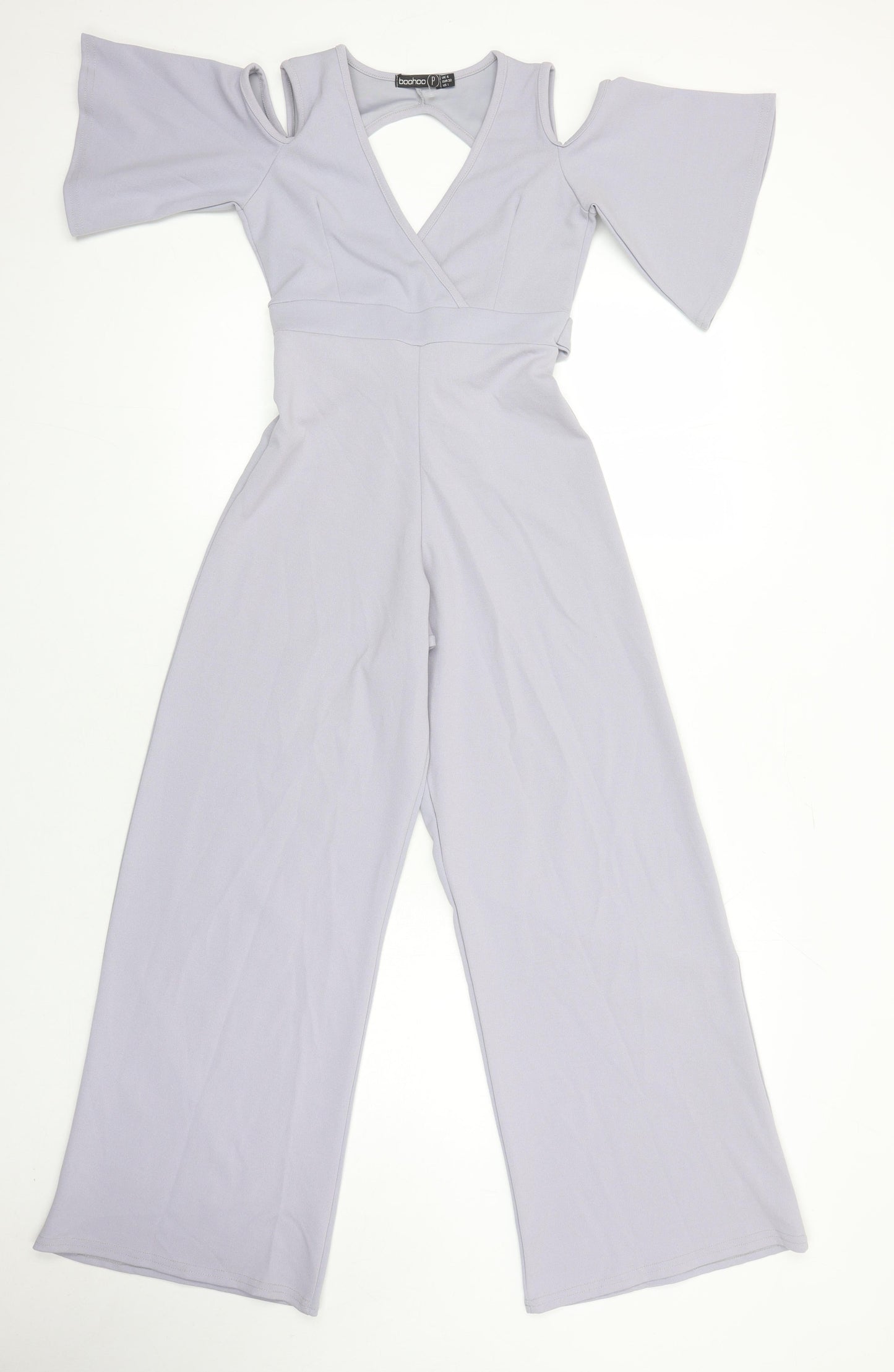 Boohoo Womens Purple Ikat Polyester Jumpsuit One-Piece Size 4 L27 in