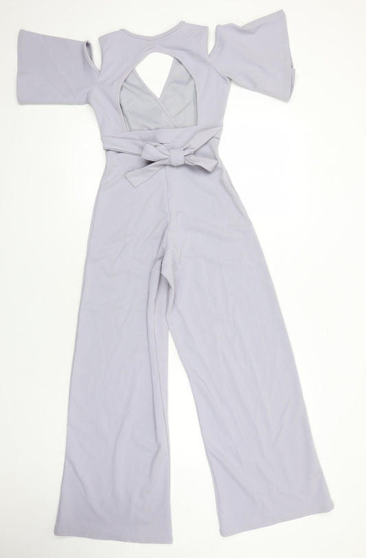 Boohoo Womens Purple Ikat Polyester Jumpsuit One-Piece Size 4 L27 in