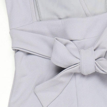 Boohoo Womens Purple Ikat Polyester Jumpsuit One-Piece Size 4 L27 in