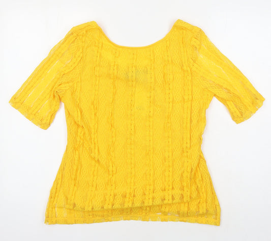 Womens UK Size 14 Dorothy Perkins Yellow Tunic Blouse