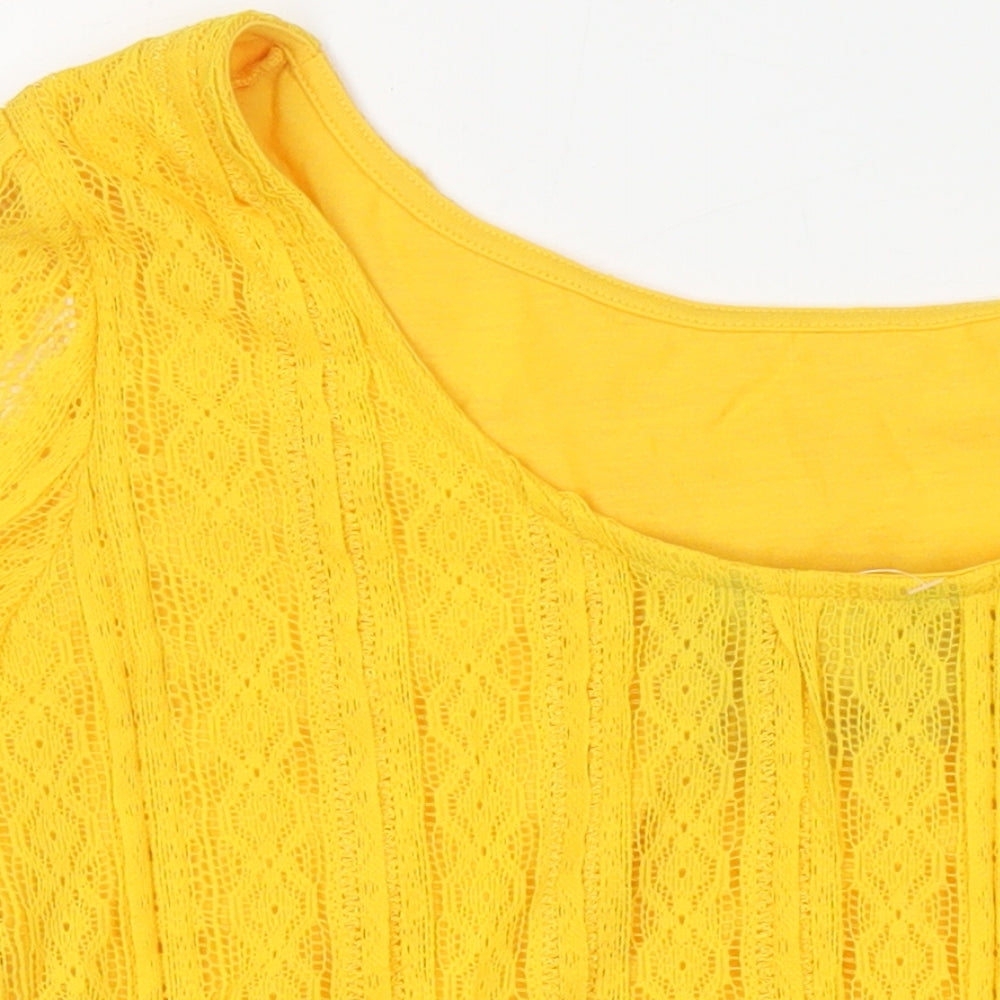 Womens UK Size 14 Dorothy Perkins Yellow Tunic Blouse