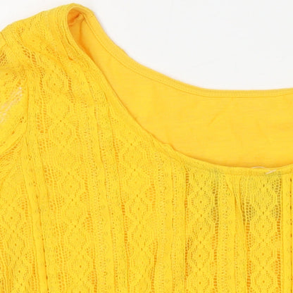 Womens UK Size 14 Dorothy Perkins Yellow Tunic Blouse