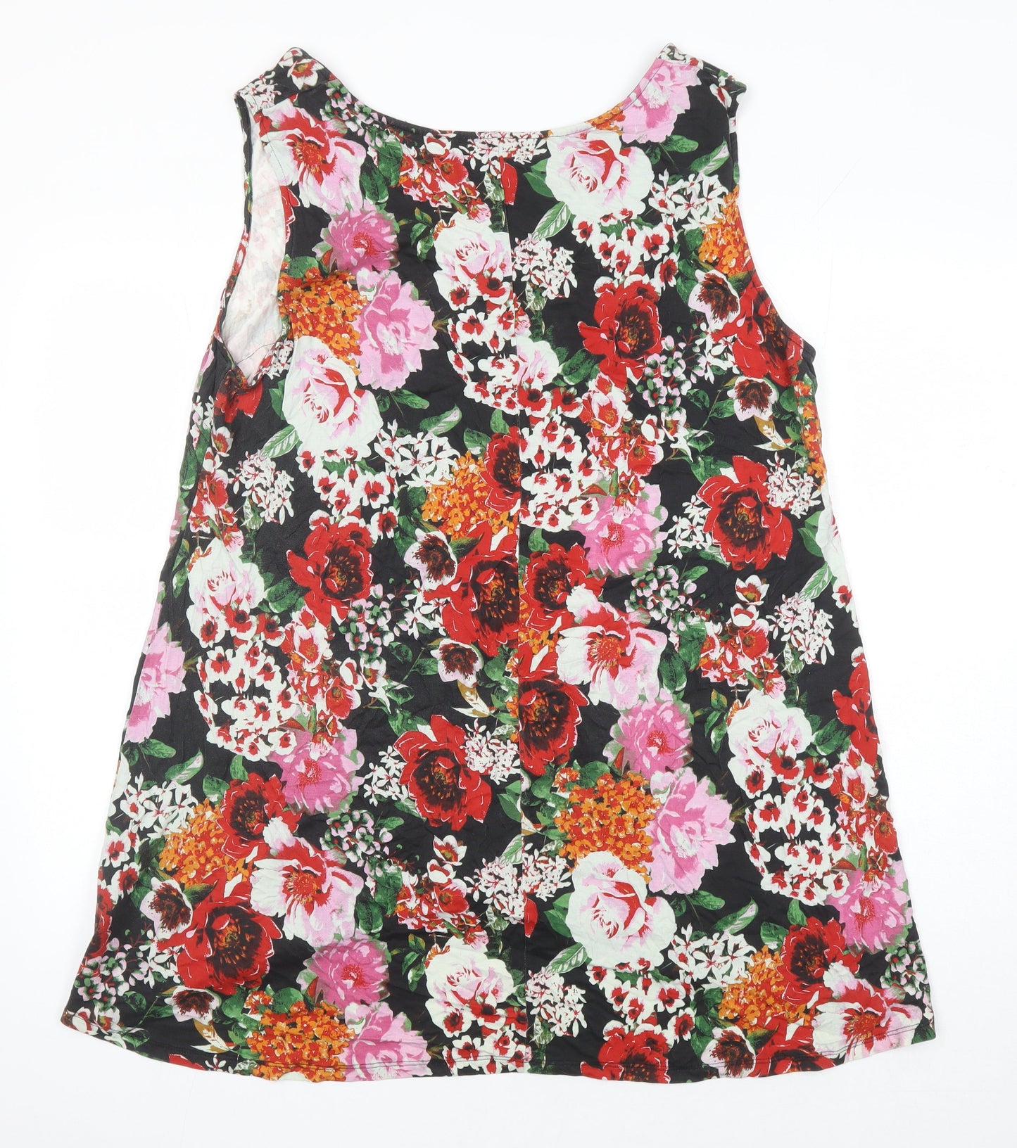 Capsule Womens Ivory Floral Viscose Ringer T-Shirt Size 20 Round Neck