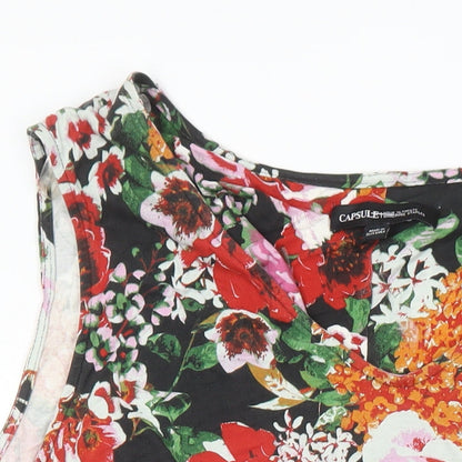 Capsule Womens Ivory Floral Viscose Ringer T-Shirt Size 20 Round Neck