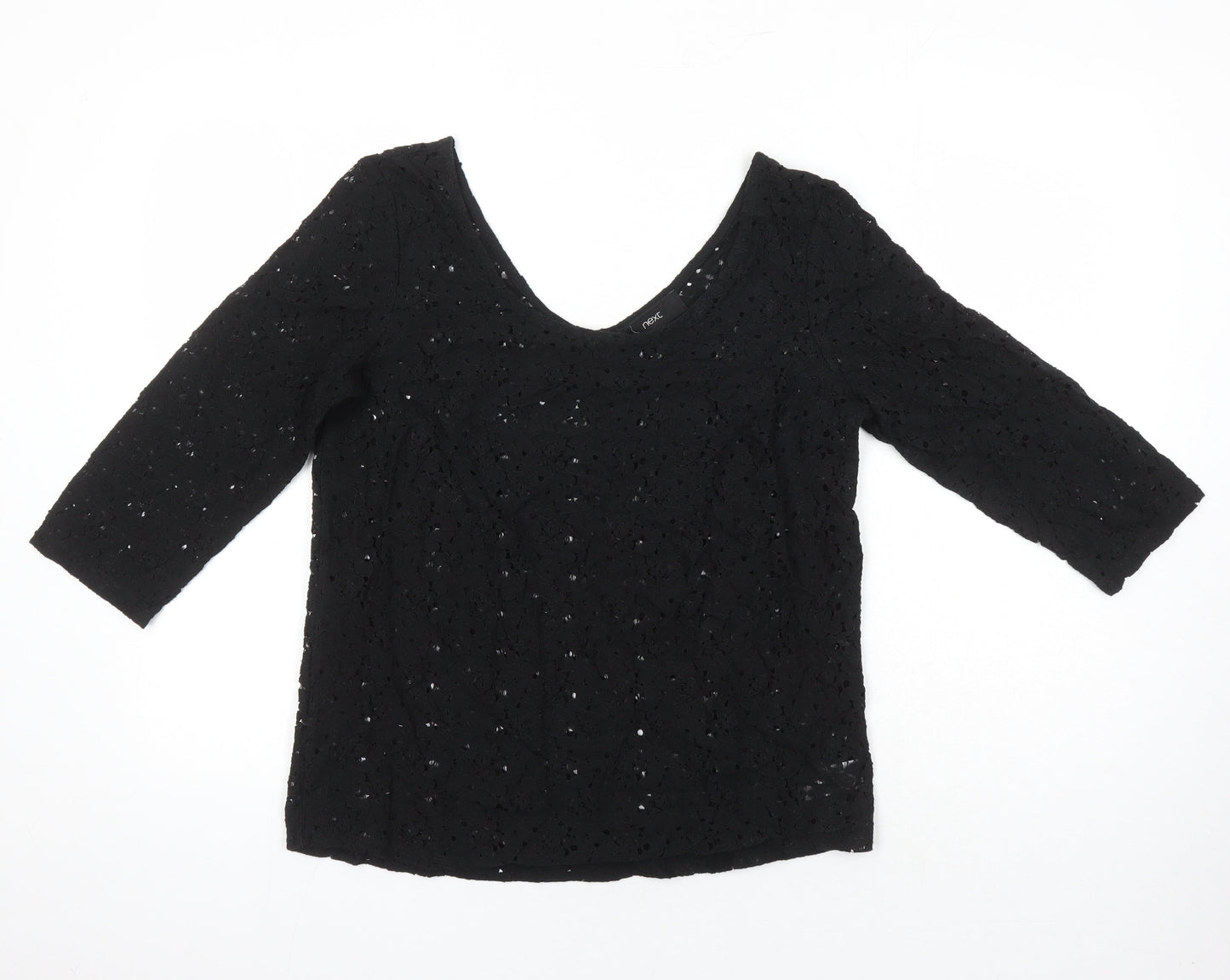 Womens UK Size 10 NEXT Black Tunic Blouse
