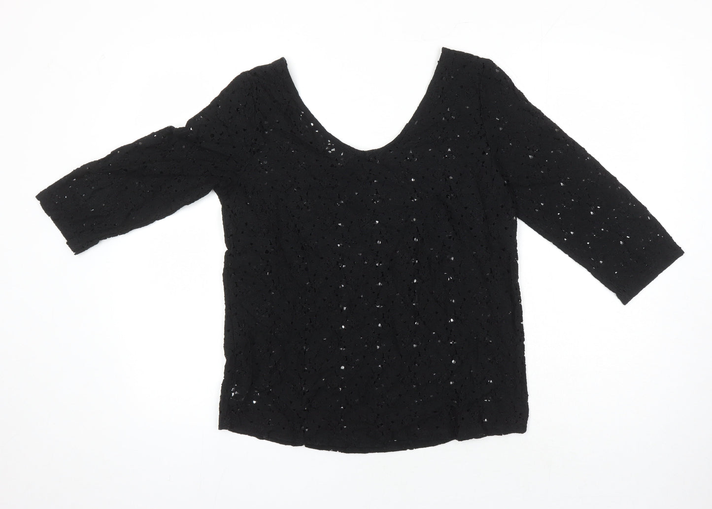 Womens UK Size 10 NEXT Black Tunic Blouse
