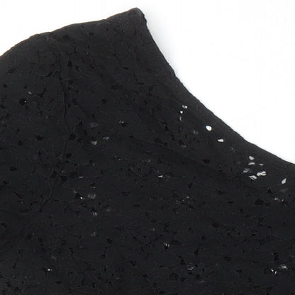 Womens UK Size 10 NEXT Black Tunic Blouse