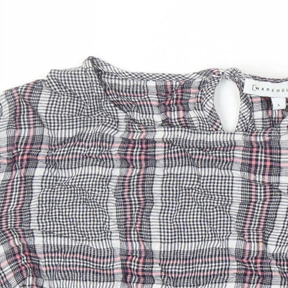 Womens UK Size 8 Warehouse Multicoloured Ringer Blouse