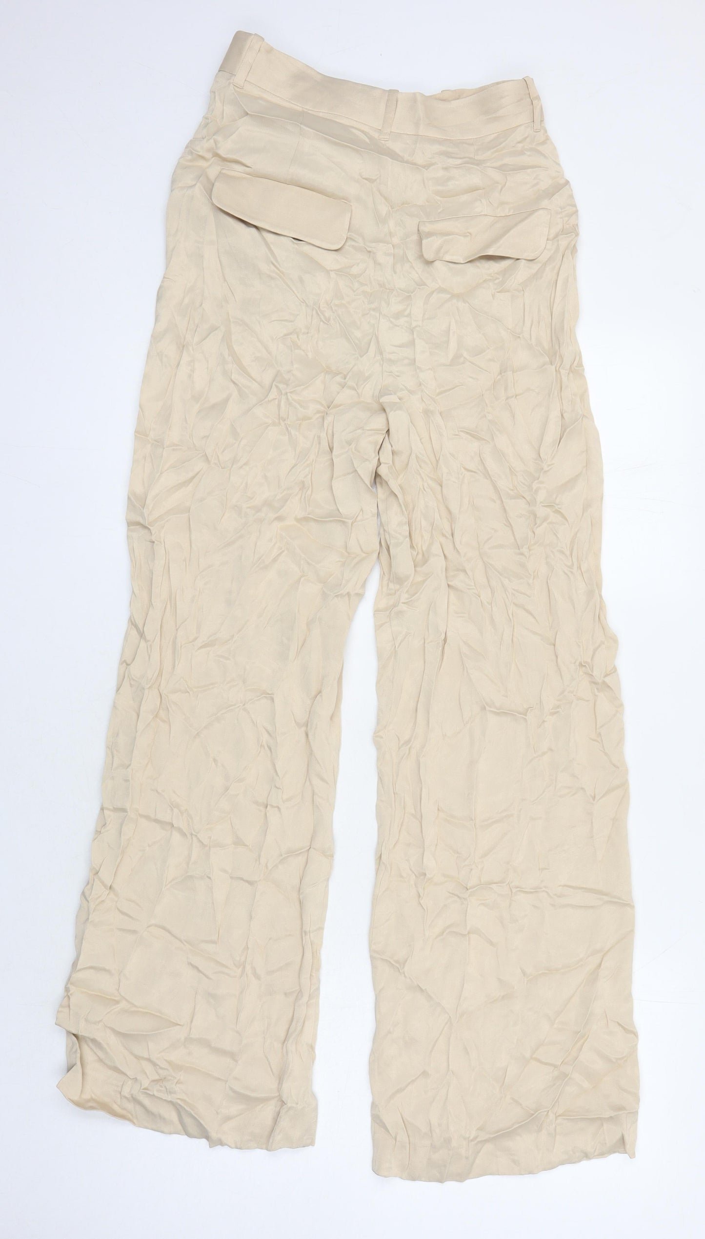Womens UK Size XS Zara Regular Fit  Beige Trousers
