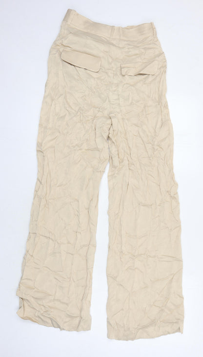 Womens UK Size XS Zara Regular Fit  Beige Trousers