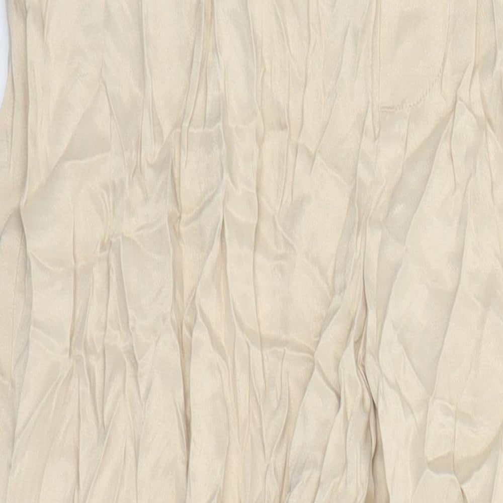 Womens UK Size XS Zara Regular Fit  Beige Trousers