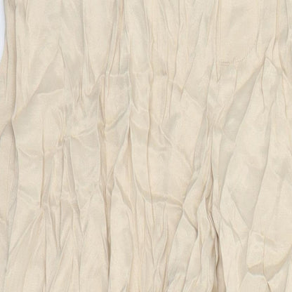 Womens UK Size XS Zara Regular Fit  Beige Trousers
