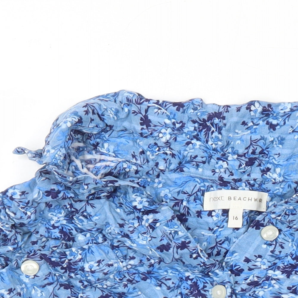 Womens UK Size 16 NEXT Blue Tunic Blouse