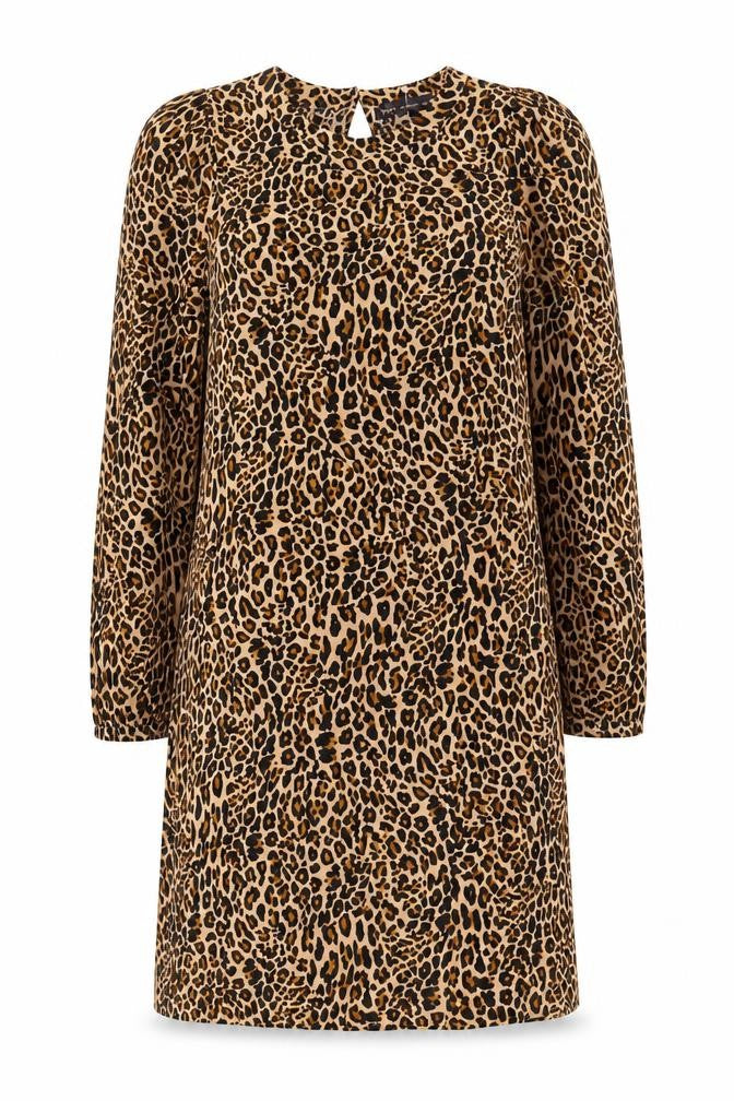 Marks & Spencer Womens Multicoloured Animal Print Viscose Shift Size 16 Round Neck