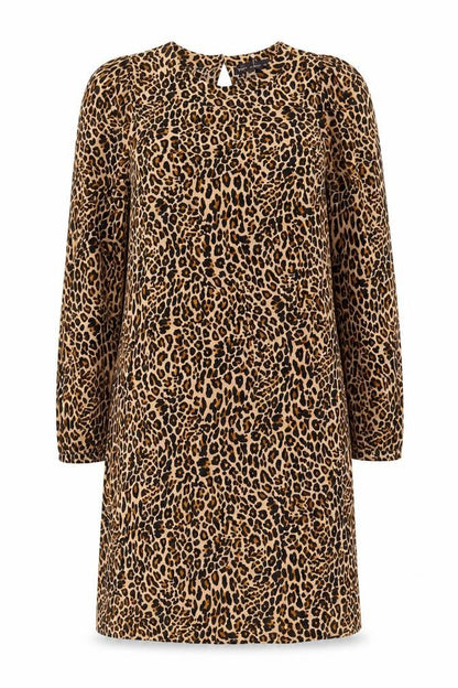 Marks & Spencer Womens Multicoloured Animal Print Viscose Shift Size 16 Round Neck