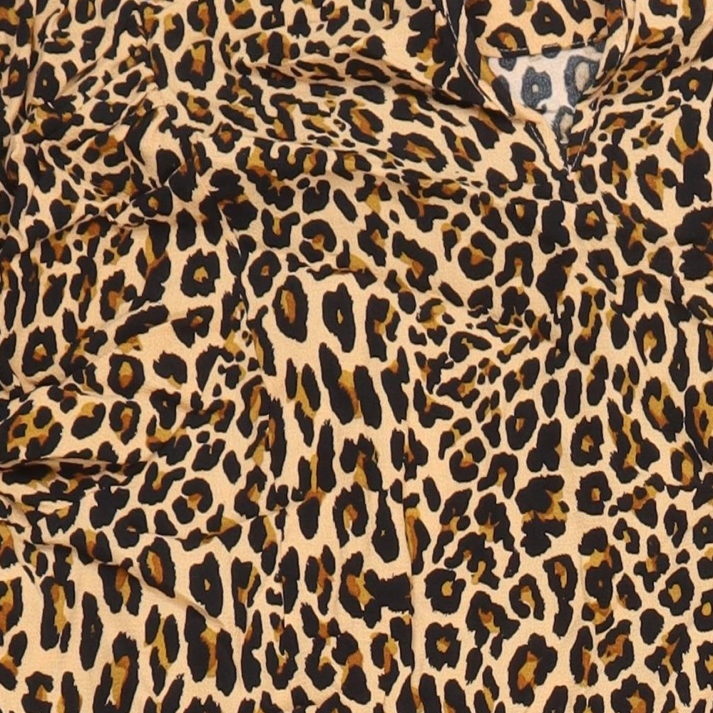 M&S Womens Multicoloured Animal Print Viscose Shift Size 16 Round Neck